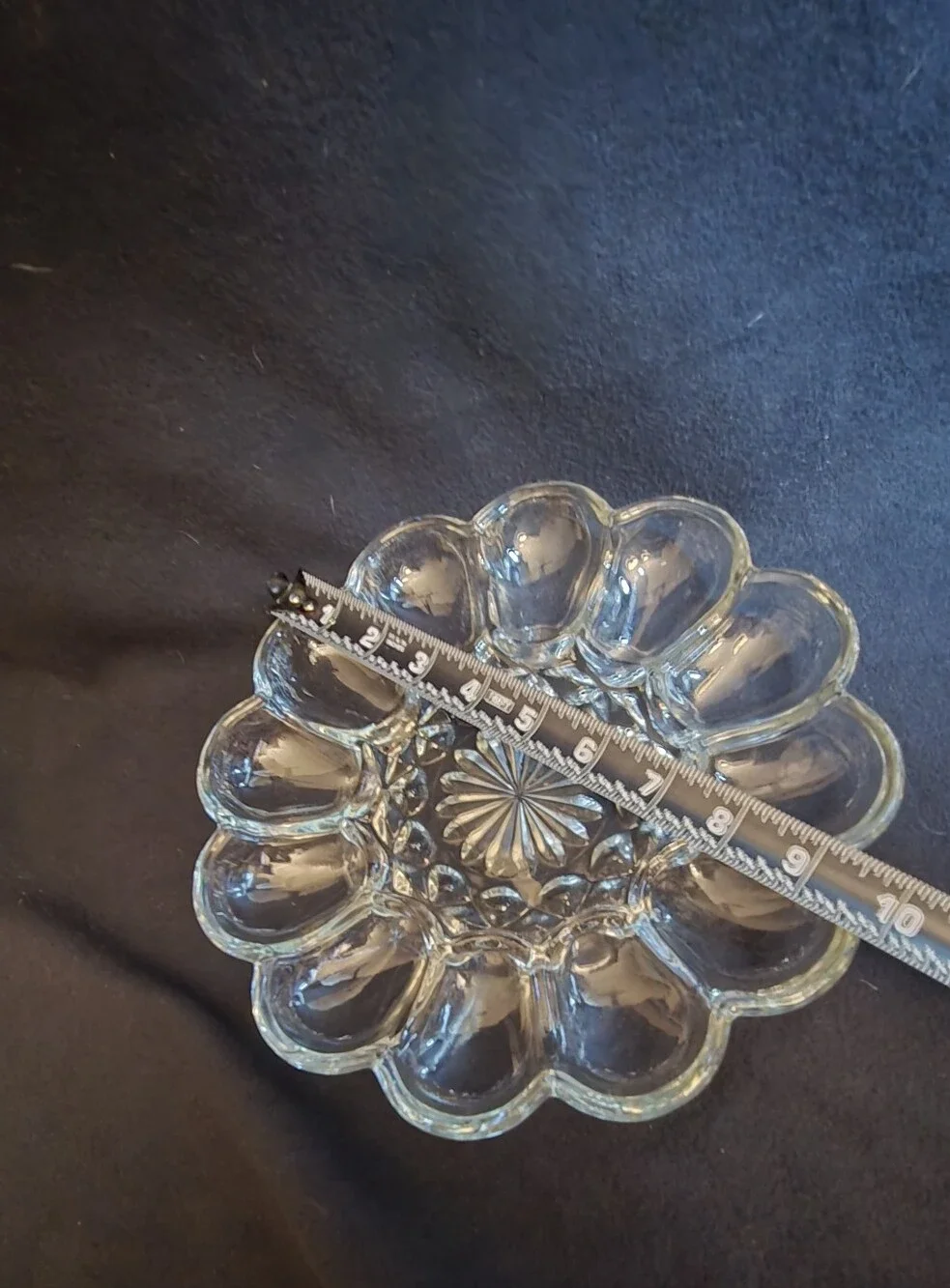 Anchor Hocking Clear Glass Deviled Egg or Relish Serving Dish